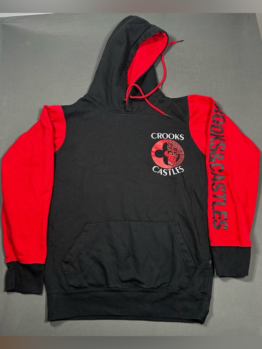 Crooks & Castles Black and Red Hooded Sweatshirt [SIZE S]